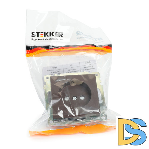 Розетка 1-местная с защитной шторкой Stekker Катрин GLS10-7109-04 49025