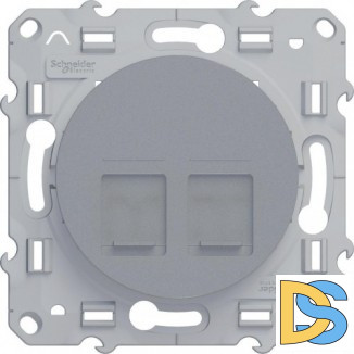 Розетка компьютерная 2-ая кат.5е, RJ-45 (интернет), Алюминий, серия Odace, Schneider Electric