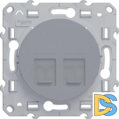 Розетка компьютерная 2-ая кат.5е, RJ-45 (интернет), Алюминий, серия Odace, Schneider Electric