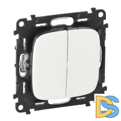 Выключатель двухклавишный Legrand Valena Allure 10A 250V белый 752705