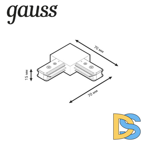 Коннектор L-образный Gauss TR108