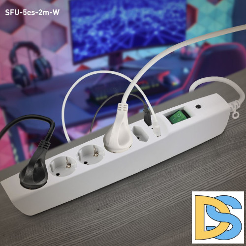 Сетевой фильтр Эра SFU-5es-2m-W C0043327