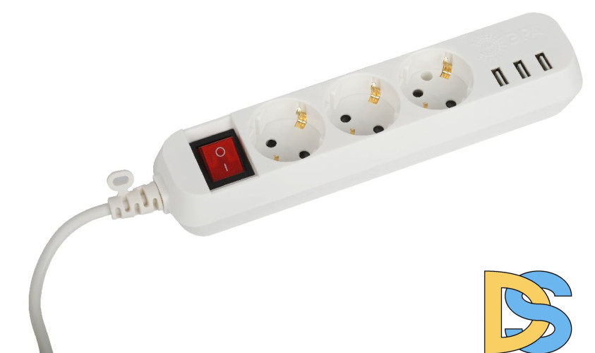 Удлинитель электрический Эра U-3es-1,5m-USB Б0052900