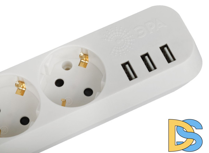 Удлинитель электрический Эра U-3es-1,5m-USB Б0052900