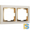 Рамка на 2 поста (слоновая кость/золото) W0021932
