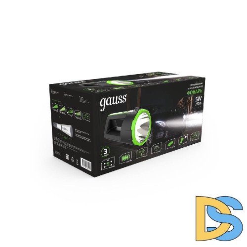 Прожекторный светодиодный фонарь Gauss аккумуляторный 233х112 280 лм GF701