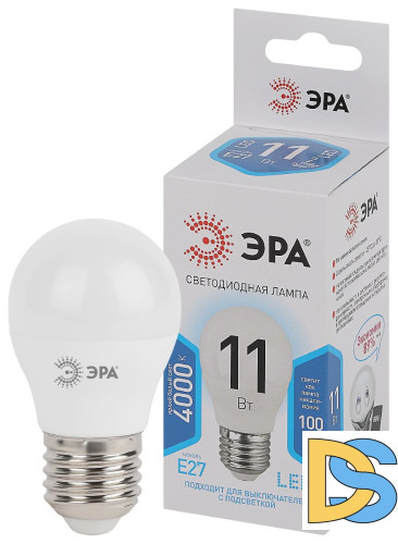 Лампа светодиодная Эра E27 11W 4000K LED P45-11W-840-E27 Б0032989