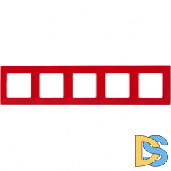 Рамка Legrand Etika 5-постовая красная 672535