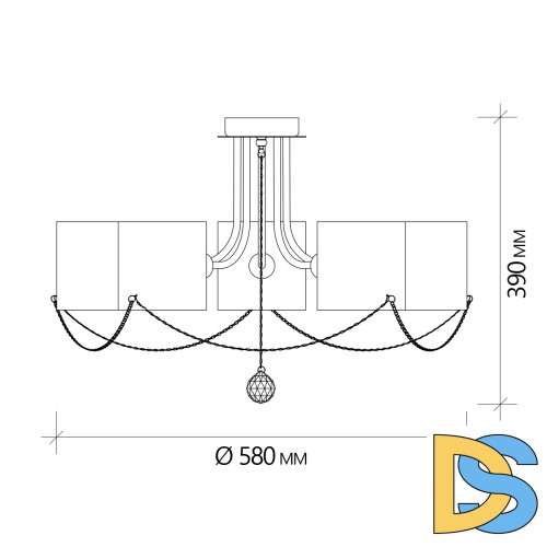 Люстра на штанге Escada Intense 683/5P
