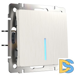 Выключатель одноклавишный Werkel проходной с подсветкой (перламутровый рифленый) W1112113