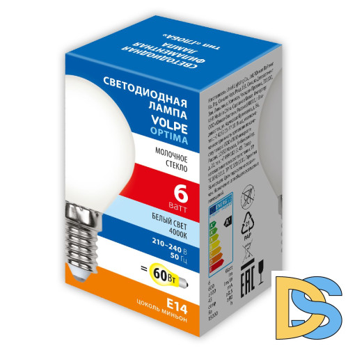 Лампа светодиодная Volpe Optima LED-G45-6W/4000K/E14/FR/SLF UL-00008315