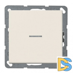 Выключатель одноклавишный проходной (с 2-х мест) с подсветкой Jung ECO Profi 10А Слоновая кость