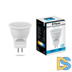 Лампа светодиодная Feron G5.3 3W 6400K матовая LB-271 25553