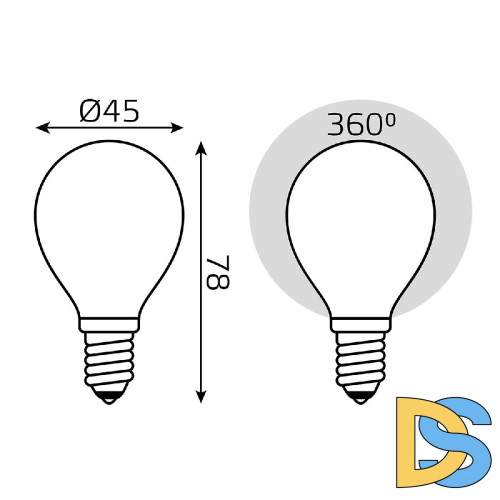 Лампа светодиодная филаментная диммируемая Gauss E14 9W 4100К матовая 105201209-D