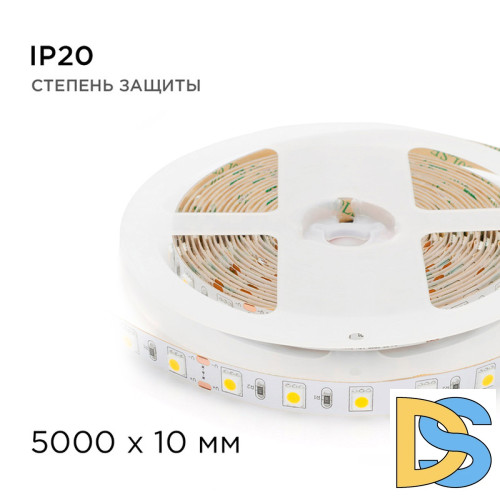 Светодиодная лента Apeyron Стандарт 24В 5050 14,4Вт/м 3000К 5м IP20 00-338