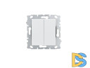 Выключатель двухклавишный без рамки белый Vesta-Electric Exclusive White