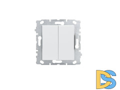 Выключатель двухклавишный без рамки белый Vesta-Electric Exclusive White