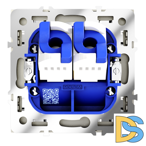 Розетка компьютерная встраиваемая VOLTUM S70 двойная RJ45+RJ45 кат.6, (шелк)