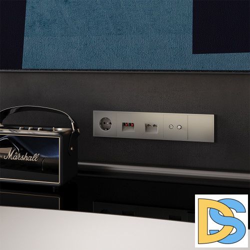 Розетка компьютерная встраиваемая VOLTUM S70 двойная RJ45+RJ45 кат.6, (шелк)