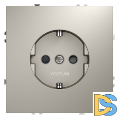 Розетка встраиваемая VOLTUM S70 с заземлением и защитными шторками, 16А, (кашемир)