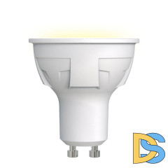 Лампа светодиодная (UL-00002423) Uniel GU10 6W 3000K матовая LED-JCDR 6W/WW/GU10/FR PLP01WH