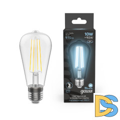 Лампа светодиодная Gauss Filament E27 10W 4100K 157802210