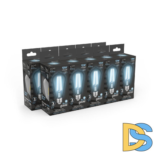 Лампа светодиодная Gauss Filament E27 10W 4100K 157802210