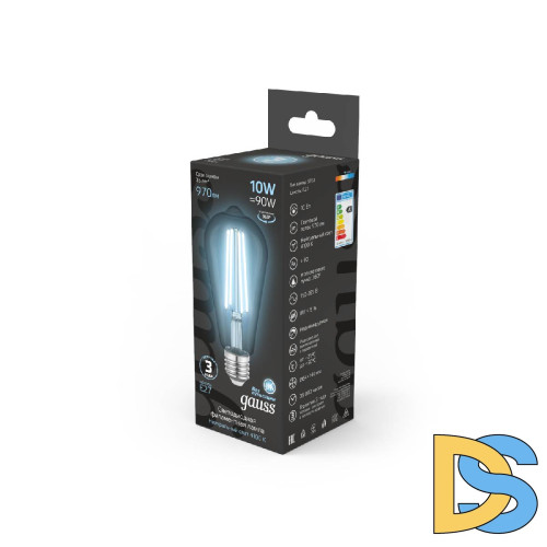 Лампа светодиодная Gauss Filament E27 10W 4100K 157802210