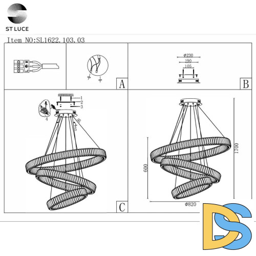 Подвесная люстра ST Luce Tivoli SL1622.103.03