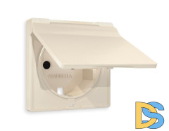 Лицевая панель для розетки с/з со шторками и крышкой Ambrella Volt Alfa AP3280