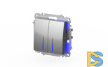 Выключатель двухклавишный с подсветкой ELBI Zena Vega 609-011000-203