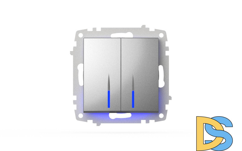 Выключатель двухклавишный с подсветкой ELBI Zena Vega 609-011000-203