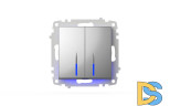 Выключатель двухклавишный с подсветкой ELBI Zena Vega 609-011000-203