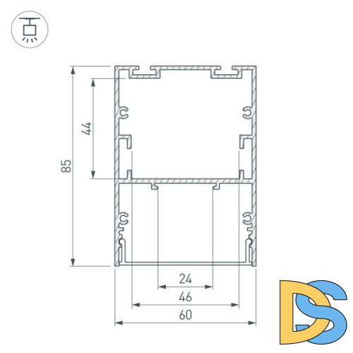 Алюминиевый профиль Arlight ARH-Line-6085-3000 Black 036138