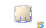 Выключатель двухклавишный с подсветкой ELBI Zena Vega 609-012500-203