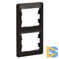 Рамка 2-ая (двойная) вертикальная, Шоколад, серия Glossa, Schneider Electric