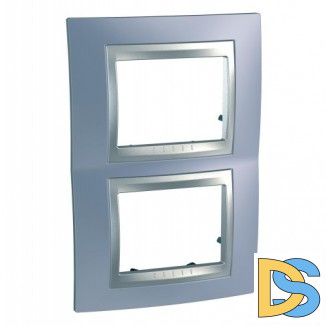 Рамка 2-ая (двойная) вертикальная, Берилл/Алюминий (металл), серия UNICA TOP/CLASS, Schneider Electric