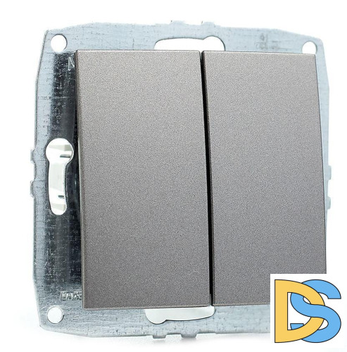 Выключатель двухклавишный Mono Electric Despina-Larissa 10А 250В антрацит 500-002425-102