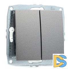 Выключатель двухклавишный Mono Electric Despina-Larissa 10А 250В антрацит 500-002425-102