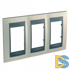 Рамка 3-ая (тройная), Опал/Графит (металл), серия UNICA TOP/CLASS, Schneider Electric