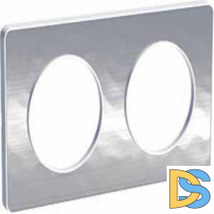 Рамка 2-ая (двойная), Алюминий Martele (металл), серия Odace, Schneider Electric