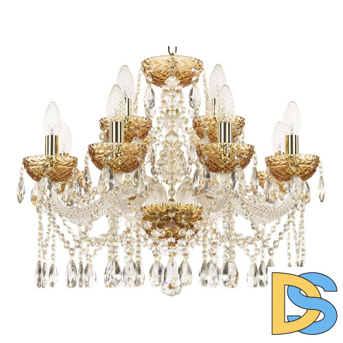 Подвесная люстра Bohemia Ivele Crystal 5413/8+4/200 G Amber/M-1F