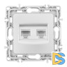 Розетка телефонная RJ11 + компьютерная RJ45 Arte Milano 217.44-1.silver