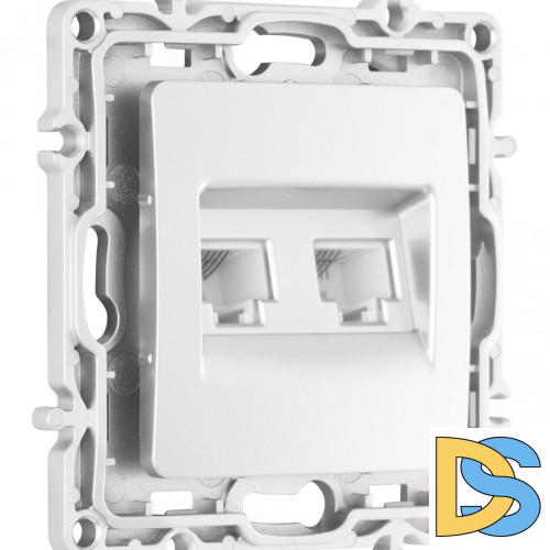 Розетка телефонная RJ11 + компьютерная RJ45 Arte Milano 217.44-1.silver