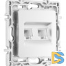 Розетка телефонная RJ11 + компьютерная RJ45 Arte Milano 217.44-1.silver