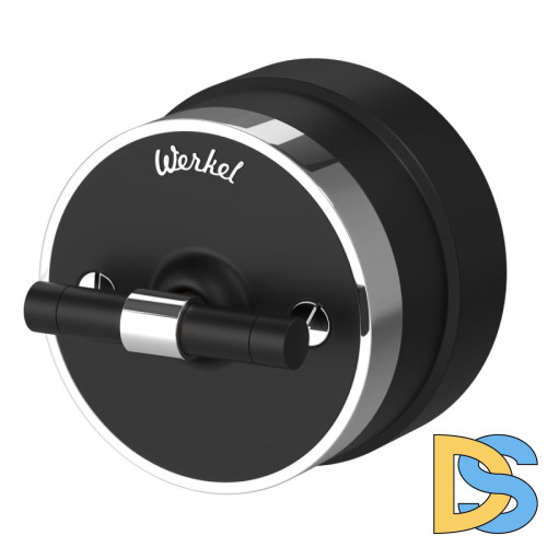 Выключатель двухклавишный на 4 положения Werkel Vintage черный матовый/хром W5822051 4690389183164