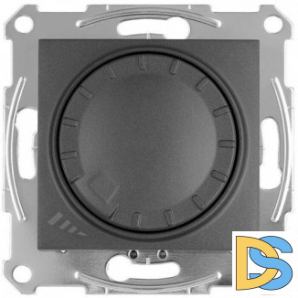 Диммер поворотно-нажимной, 400Вт LED универсальны, Графит, серия Sedna, Schneider Electric