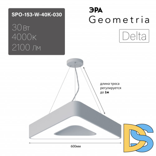Подвесной светильник Эра Geometria SPO-153-W-40K-030 Б0058872