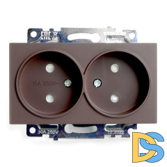 Розетка 2-местная с защитной шторкой Stekker Катрин GLS10-7113-04 49026