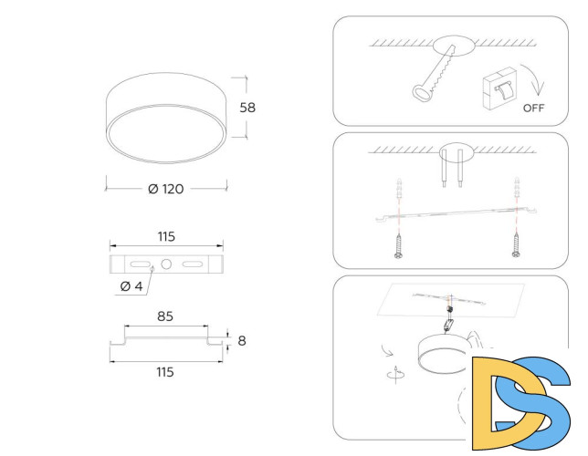 Потолочный светильник Ambrella Light Orbital Air Alum FV5511